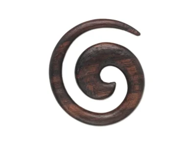 Small hand carved abstract wooden swirl sculpture