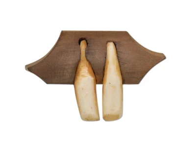 Small hand carved abstract wooden sculpture