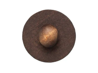Small hand carved abstract wooden sculpture of pea