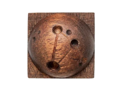 Small hand carved abstract wooden sculpture