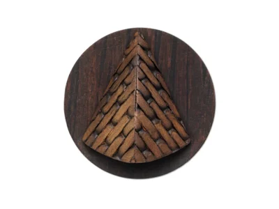 Small hand carved abstract wooden sculpture