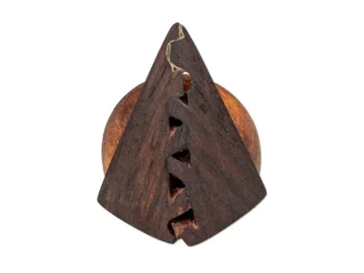 Small hand carved abstract wooden sculpture