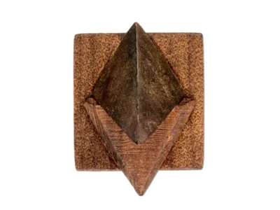Small hand carved abstract wooden sculpture