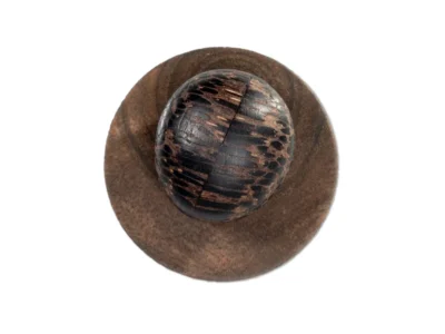 Small hand carved wooden nut sculpture