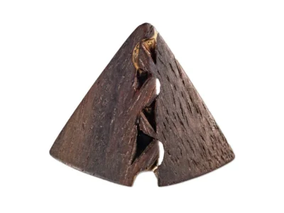 Small hand carved abstract wooden sculpture