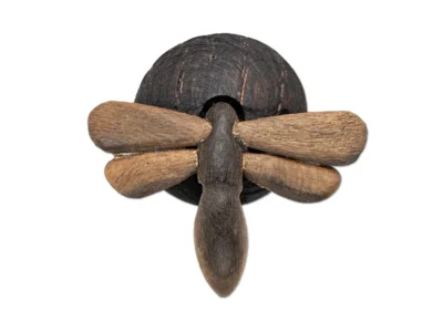 Small hand carved insect wooden sculpture